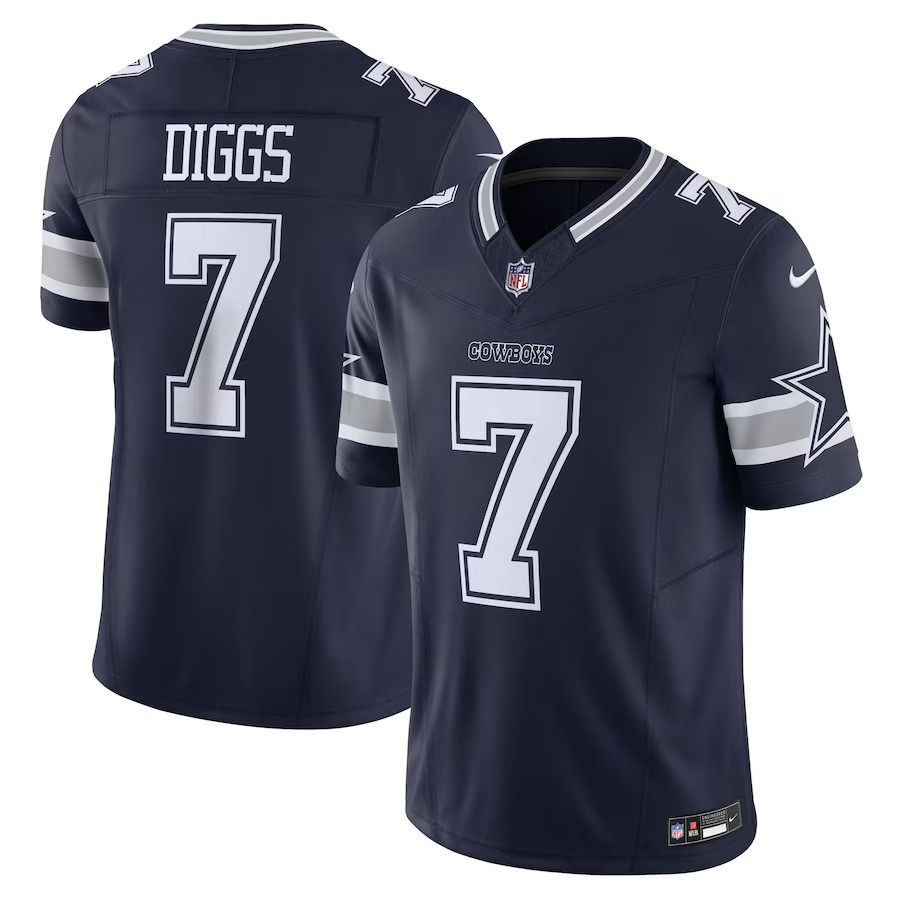 Men Dallas Cowboys 7 Trevon Diggs Nike Navy Vapor F.U.S.E. Limited NFL Jersey